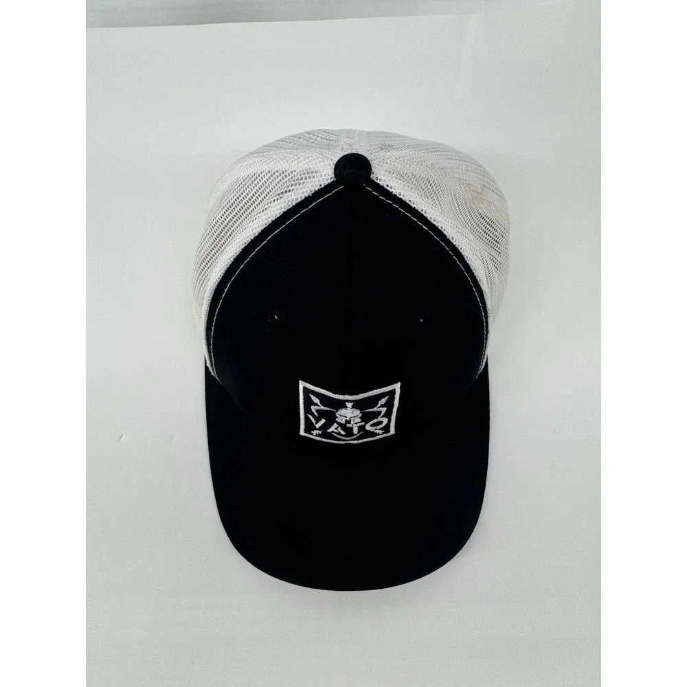 VATO Trucker Hat Snapback Black White Mesh Cap Flat Bill Adjustable